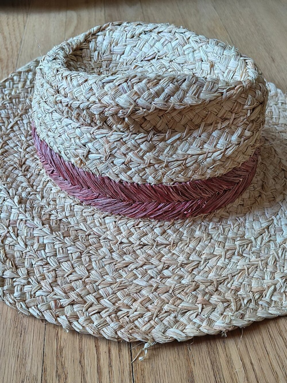 Women's summer straw hat from Lisbon Portugal, fits medium to large head
